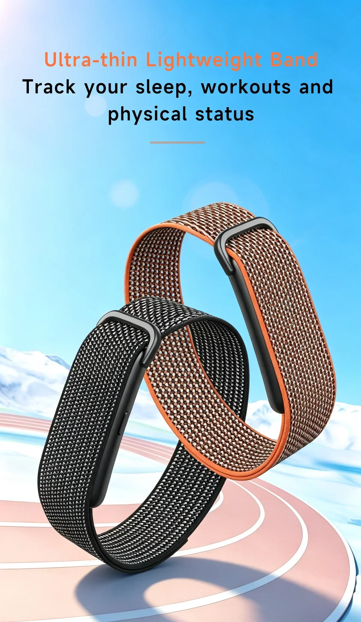VWAR AIR Bildschirmloses Smart-Band Fitness-Tracker KI-Gesundheitsanalyse Blutsauerstoff 10m Wasserdicht 176 Sportarten Ultra-Leichtes Smart-Band – Detail 1