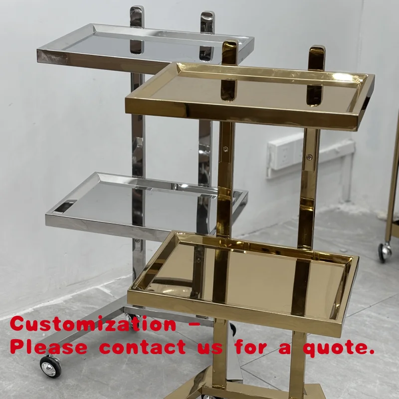 

Customize.Gold and Silver Saloon Equipments Beauty Salon Furniture Salon Trolley Salon Holding Trolley