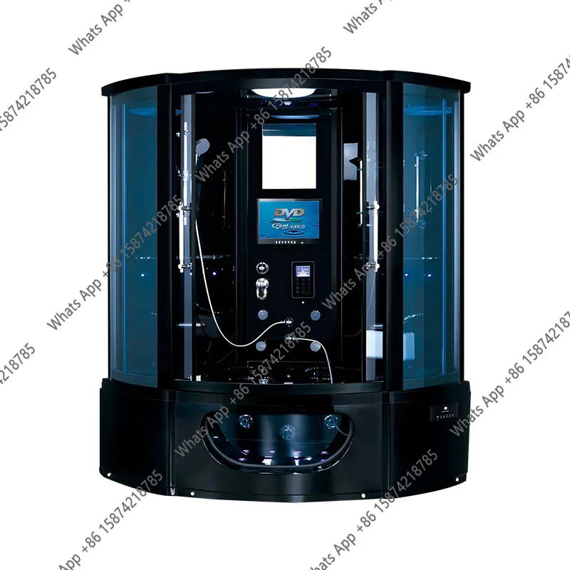 Kk Black Fan-shaped Integrated Bathroom Enclosed Shower Room With Bathtub Steam Room Surfing Massage Wet Steam Room view 5