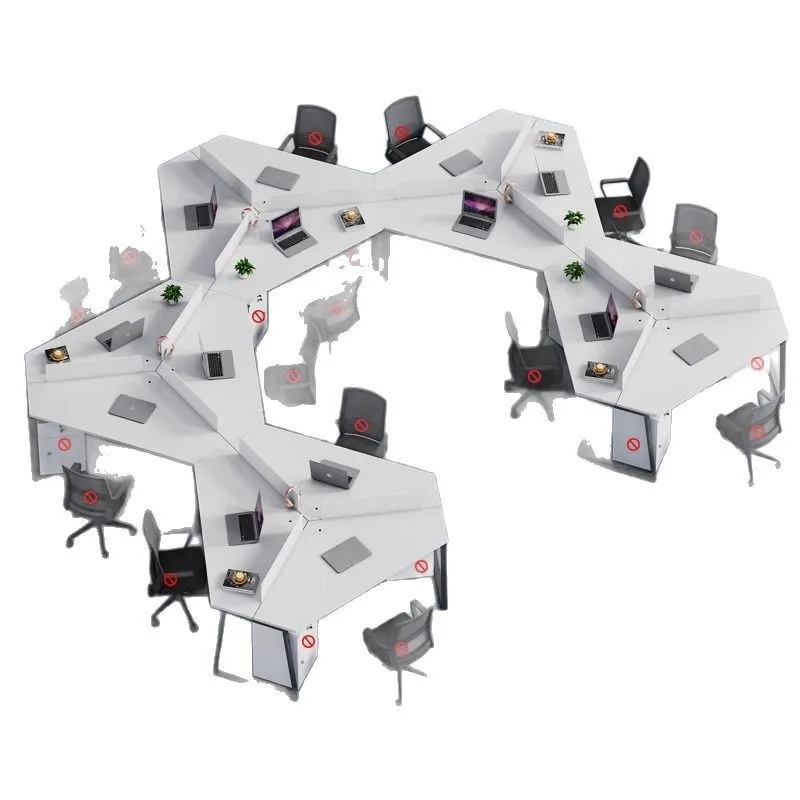 Desk Staff Table and Chair Combination Screen Office Station Staff Desk Card Space