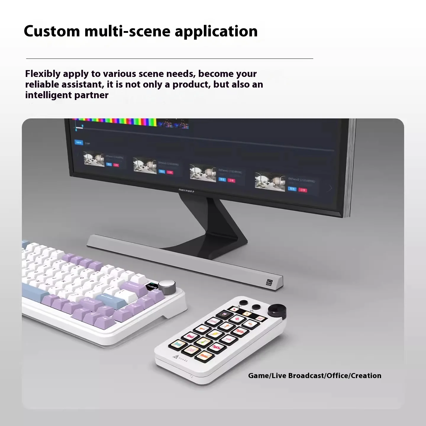 Ajazz N1 Wired Stream Deck 15-Key Programmable Macro Mini Keyboard Custom Multi-Scenario Buttons Stream Index Desktop Helper