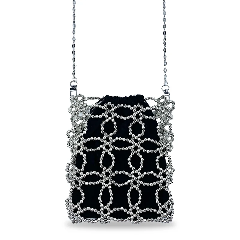 2024 Summer New Advanced and Fashionable Handmade Beaded Handheld Small Square Bag with Female Style Versatile Shoulder Bag