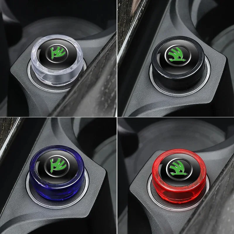 6 color Car Cigarette Lighter Dust Cover Dustproof Cap Plug For Skoda Octavia Fabia Rapid Superb Kodiaq Scala Karoq Citigo Kamiq