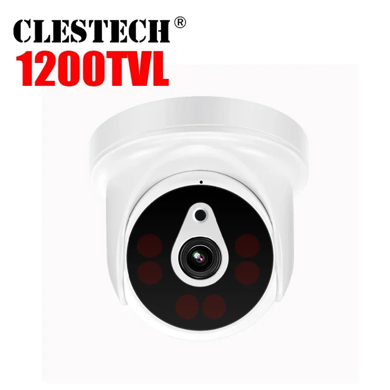 6Led Array Hd 1200tvl Security Cctv Dome Camera Analog Compatible Tv Indoor Ircut Night Vision Upgrade For Home Ceiling Install