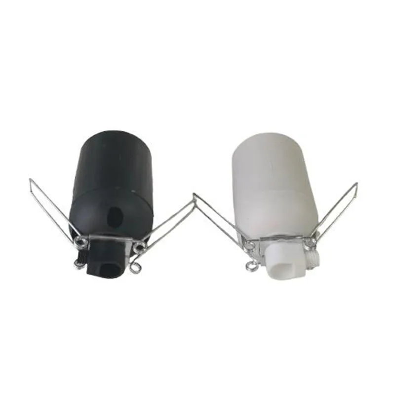 1PCS E27 Plastic Lampholder with Locking Wire Buckle Spring Clip For Rattan Hemp Ball Glass Lampshade Chandelier Accessories