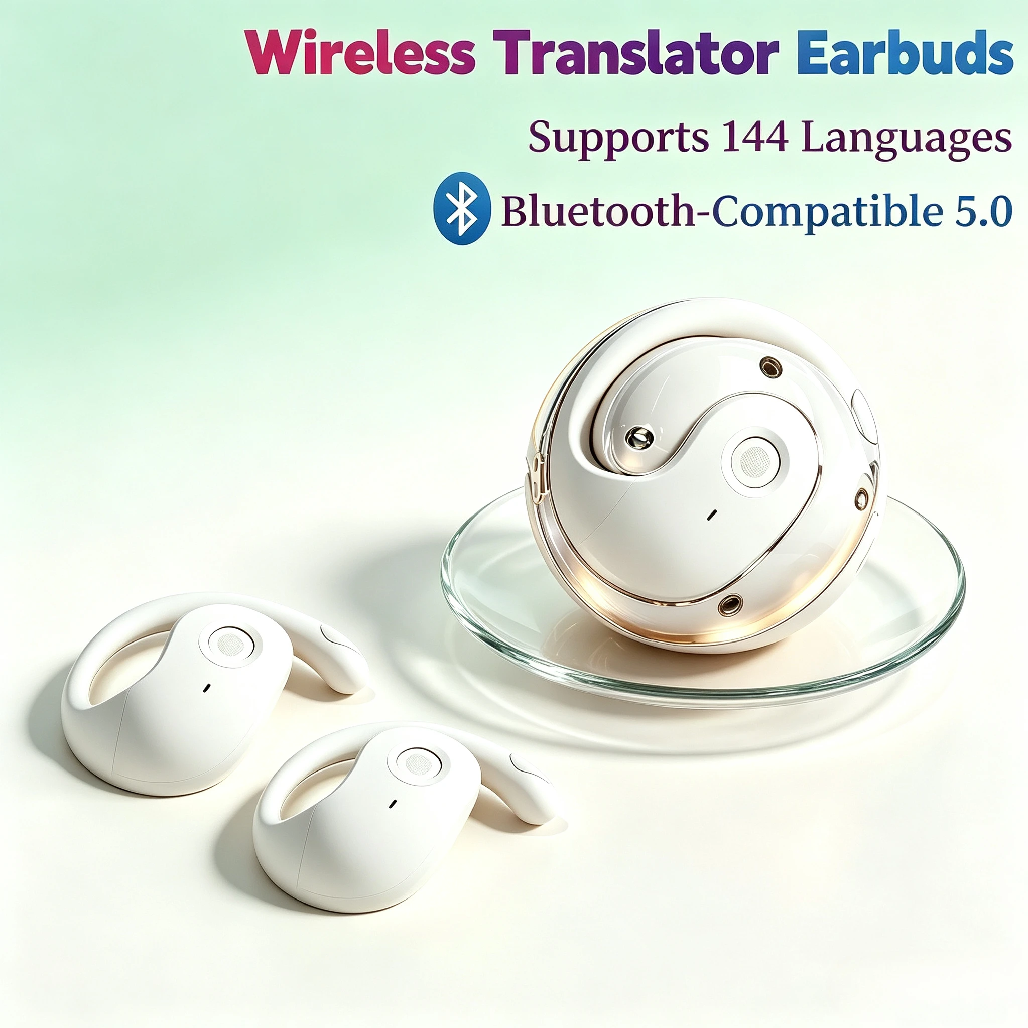 Translation Earbuds Real Time 144 Languages Translation Device Ai Translator Earbuds Translating Headphones for Travel Business