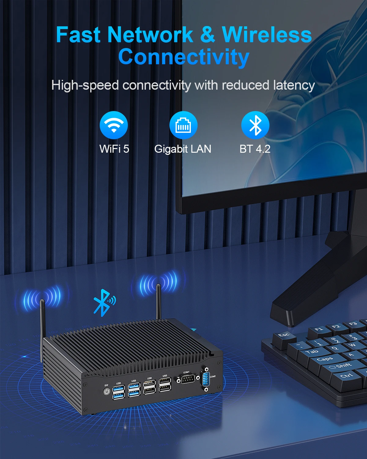 Industrial Control Computer Fanless IPC Mini PC Core i3 1215U Dual LAN DDR5 HD Output Win 11 Pro Automation Machine Vision