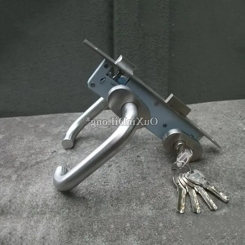 

Durable Stainless Steel Door Lock Set European Narrow Mortise Door Locks Door Handle+Lock body+Lock Cylinder + Keys for 35~45mm