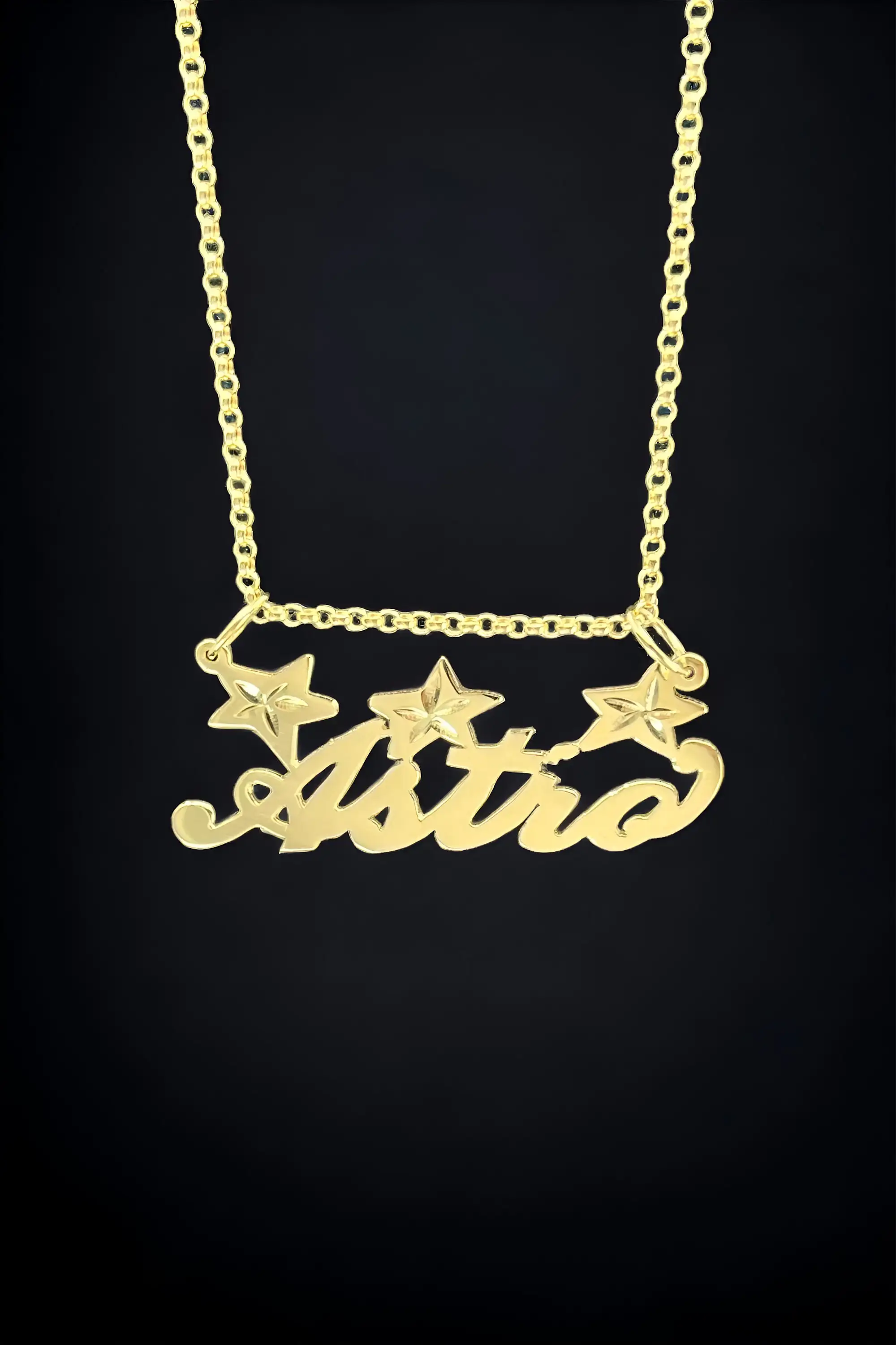 

Custom Nameplates, Personalized Handmade Pendants, Custom Pendants with Handwriting Scripts Cursive Scripts and Stars Give Her A