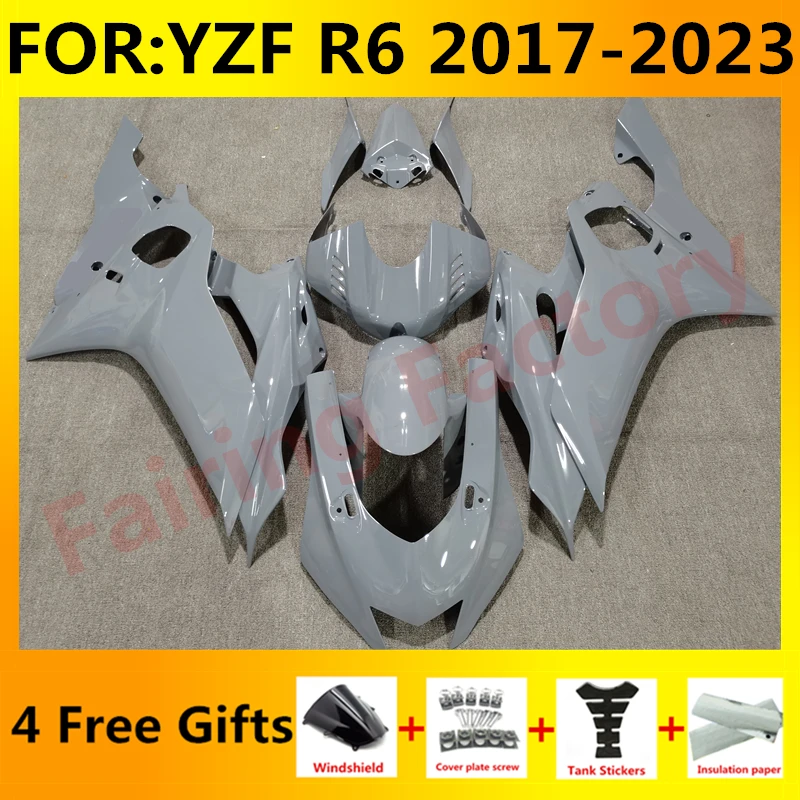 

NEW ABS Motorcycle Fairing Kit fit For YZF R6 YFZ-R6 2017 2018 2019 2020 2021 2022 2023 Bodywork Fairings kits set grey