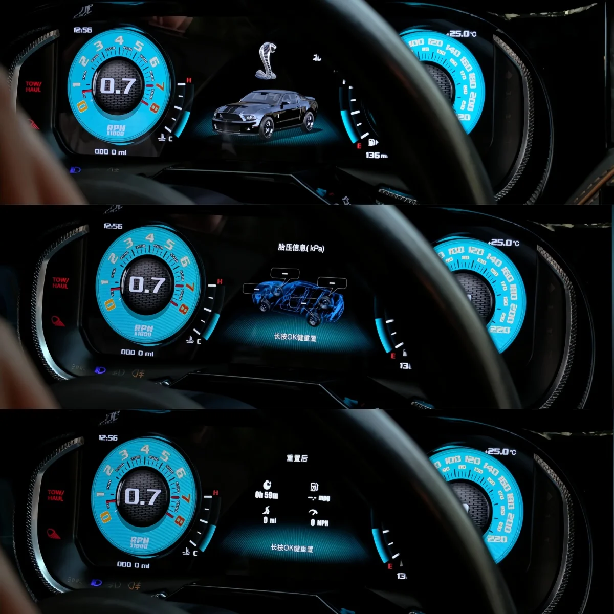 

Цифровая приборная панель для Ford Mustang Shelby GT500 2006-2014 с LCD-дисплеем, CarPlay, навигацией, спидометром и одометром