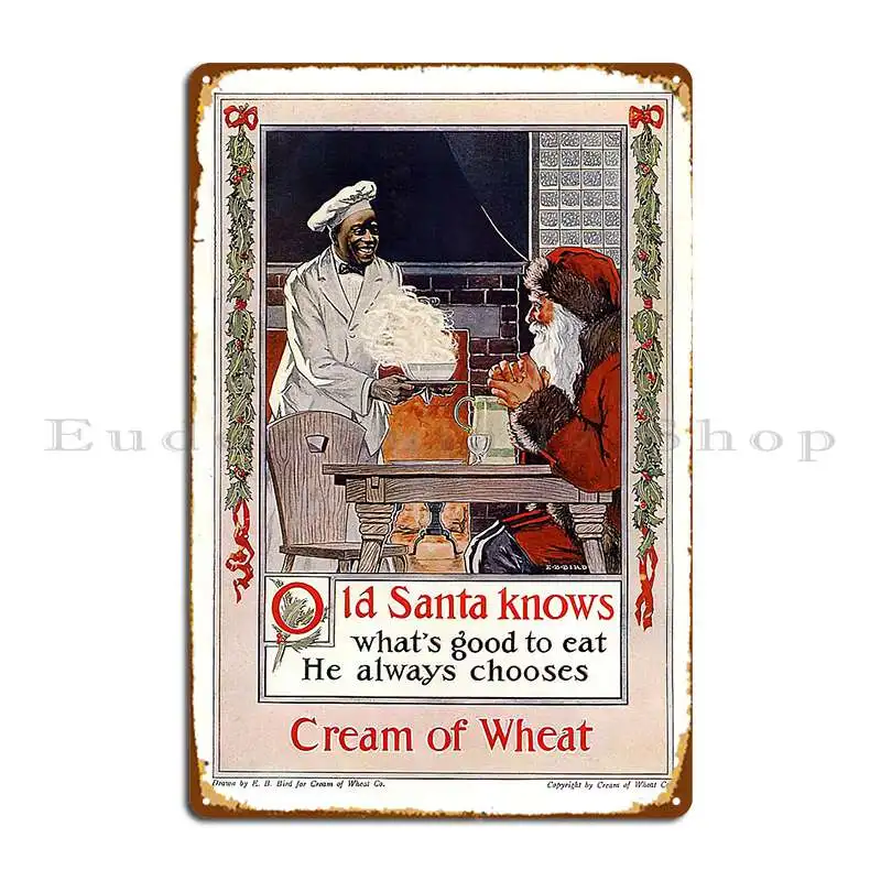 Cream Of Wheat Cereal Ads Circa 1915 1925 Edward Brewer And Others Metal Plaque Poster Printing Bar Cave Rusty Tin Sign Poster