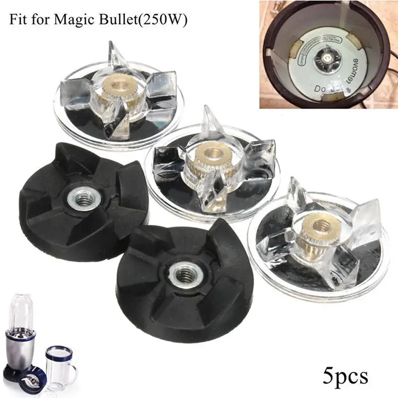 3PCS Plastic Gear Base 2pcs Rubber Magic Bullet Spare Parts for Juicer Machine Blender 250W Replacement