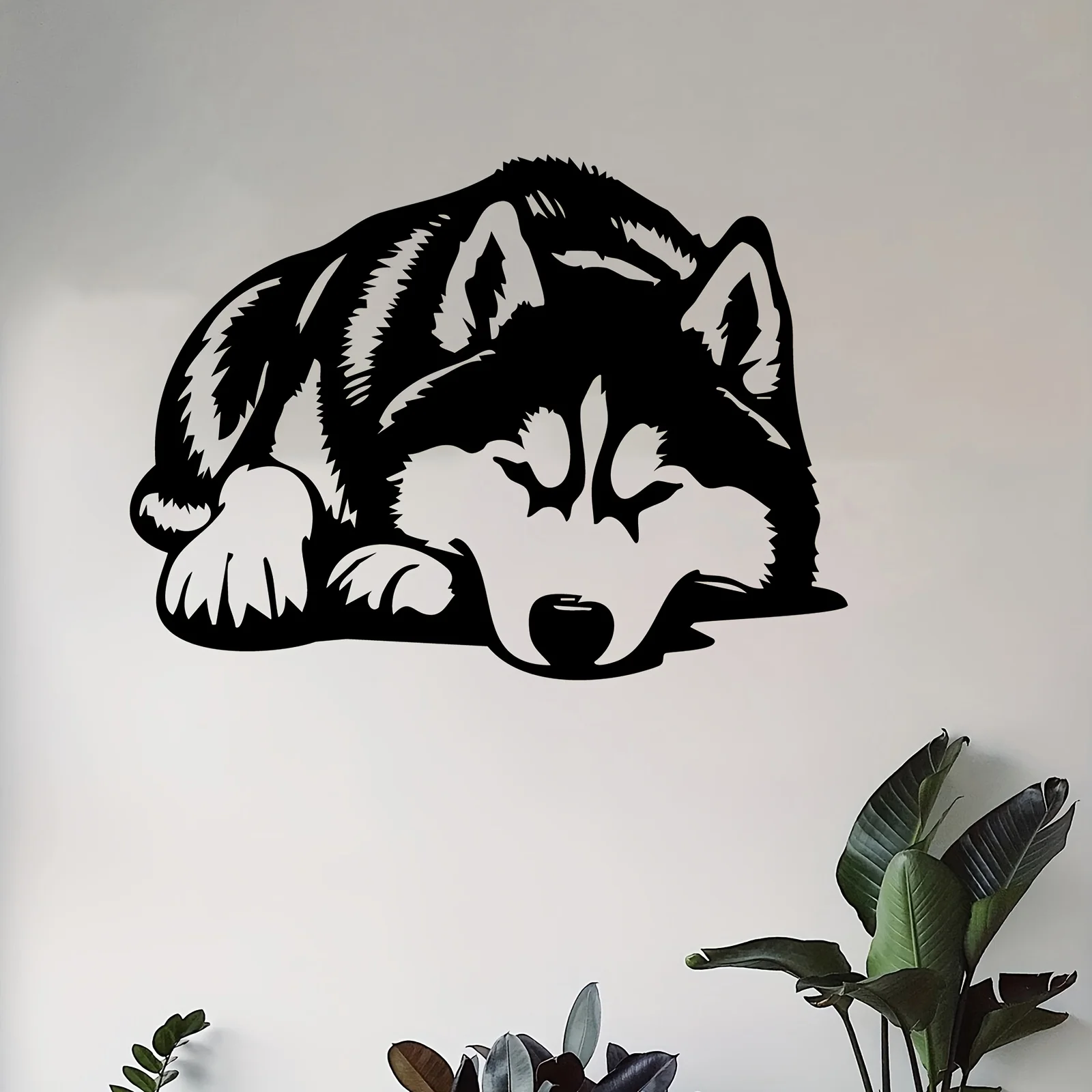 Husky Metal Wall Art Iron Dog Sculpture Living Room Garden Fence Hanging Mural Christmas Birthday Pet Lover Decor Gift