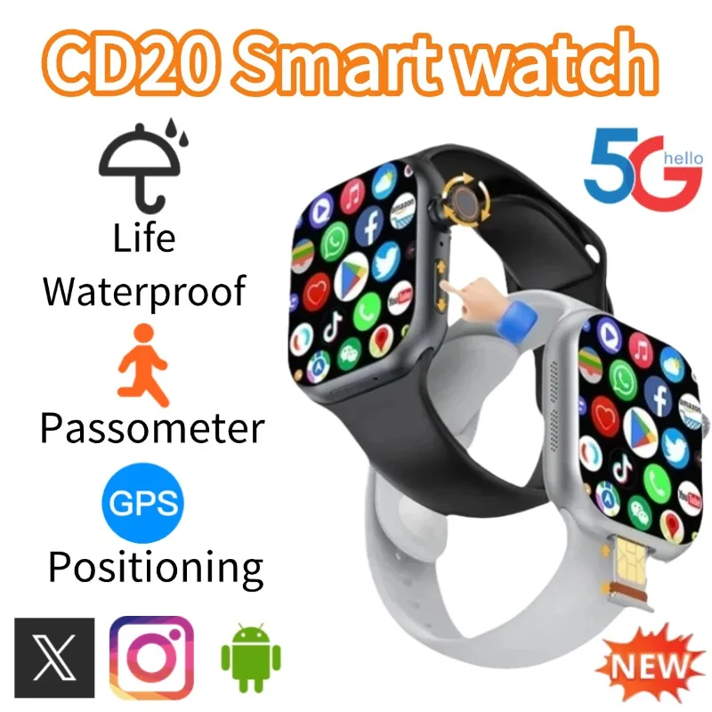 

Новые умные часы 5G, глобальная версия, 2,29-дюймовый AMOLED-экран, вращающаяся на 180 градусов камера, поддержка SIM-карты, Wi-Fi, GPS, видеозвонок