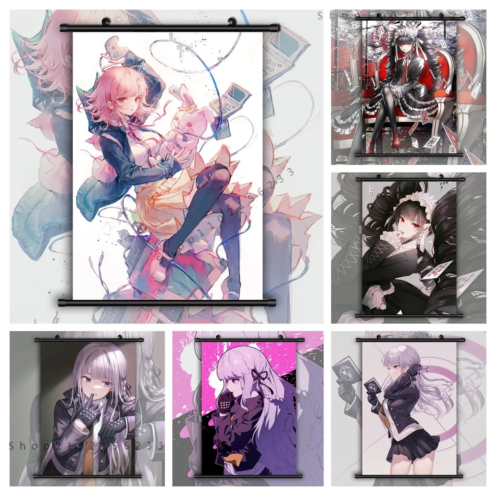 Scroll Canvas Picture Wall Danganronpa Nanami Chiaki Kirigiri Kyouko Celestia Hanging Painting Home Poster Art Room Decoration