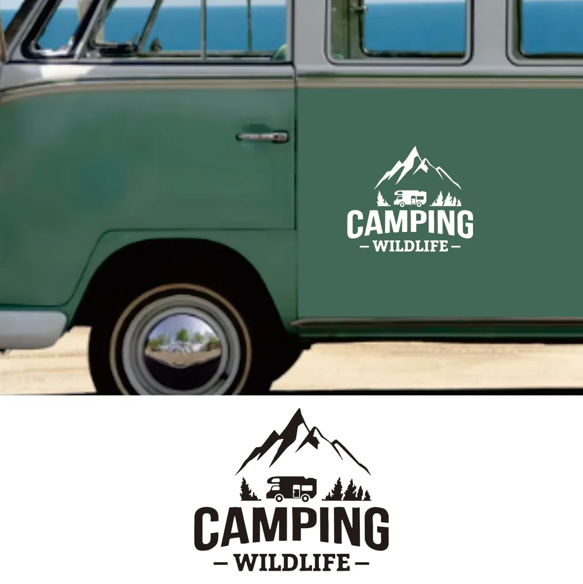 

2pcsWildlife Camping Vinyl Decals | Caravan/Motorhome Car Styling Stickers for Holiday Decor