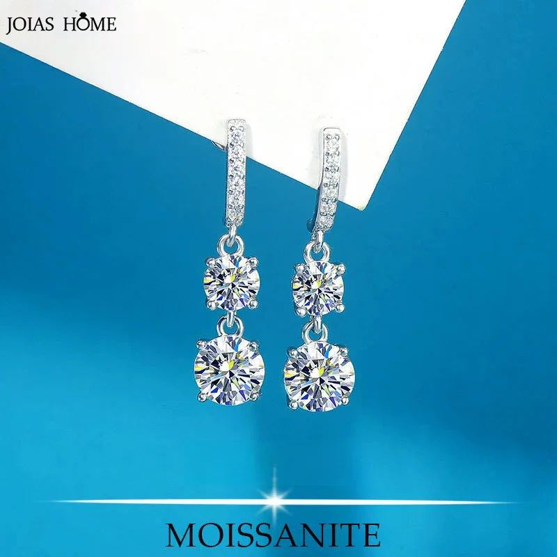 

JH 3CT 925 Sterling Silver Moissanite Earrings For Women Shining Earrings D VVS1 Fine Jewelry Lab Diamond
