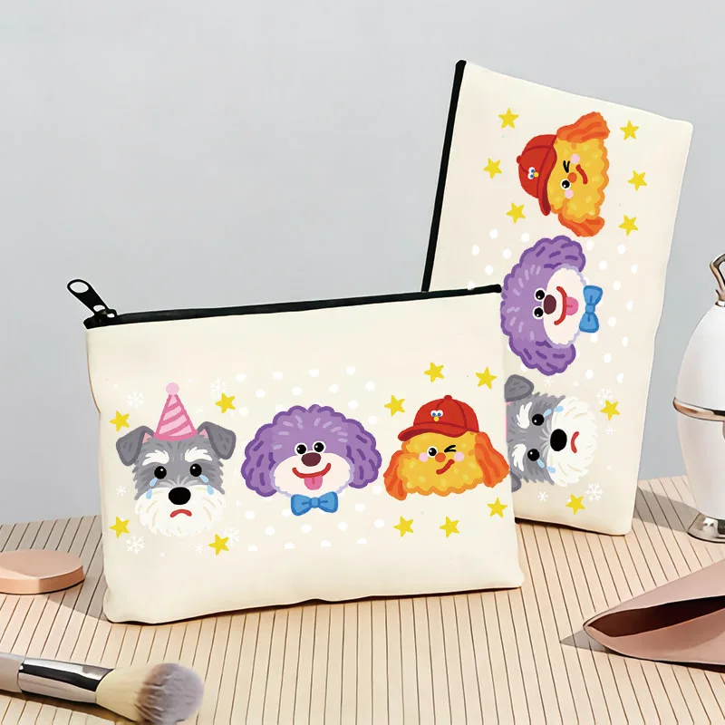 1PC Plush Dog Creative Canvas Bag Student Pen Bag Portable Storage Bag for Small Items Pet Accessories