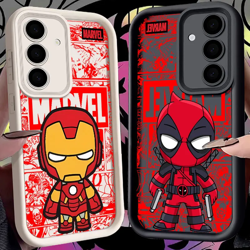 

Cute Ironmans Deadpools Marvels Phone Case For Samsung S26 S25 S24 S23 S21 S20 Ultra Spidermans For Galaxy S25 FE S26 Plus Cover