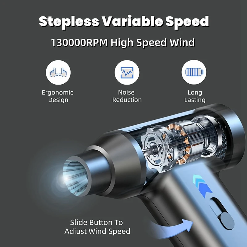 Plumero de aire comprimido, soplador de aire portátil de 11000RPM y Mini aspiradora inalámbrica para teclado de ordenador de casa y coche