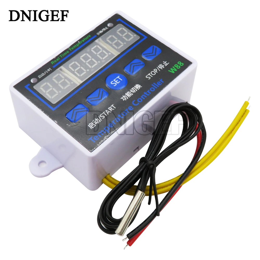 Contrôleur de température LED numérique, capteur de commutateur de commande thermique, W1411, 220V, 10A, serres, y compris élevage d'animaux