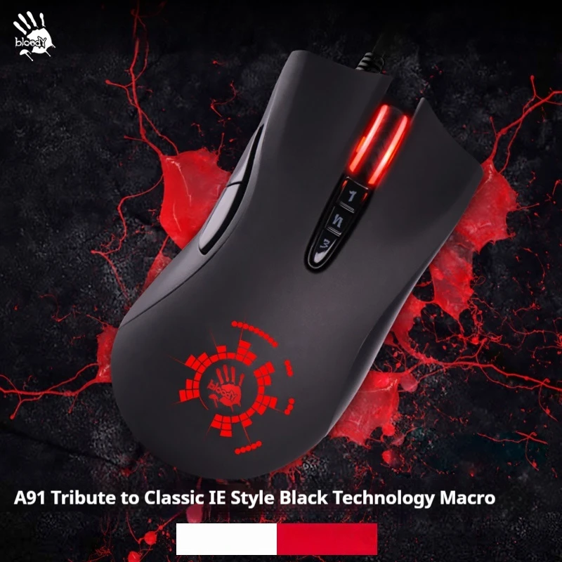 A4tech Bloody A91 Wired Mouse Macro Programming Driver E-Sports Gaming Mouse For Pc Office Game Laptop Accessories Gaming Gifts