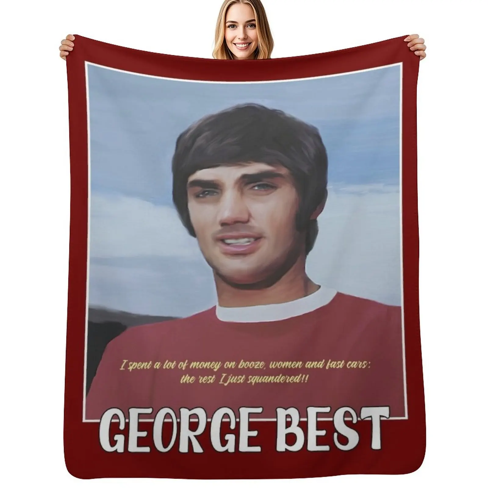 

GEORGE BEST - ICONIC FOOTBALLER Throw Blanket Travel Size Cozy Blanket for Plane Train