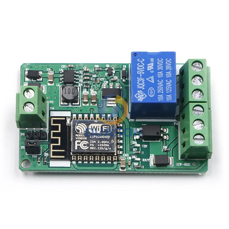 ESP8266 Relay Module 10A 220V Network Relay WIFI Module Input DC 7V~30V 4 Layers Board TVS Input Automatic Protection