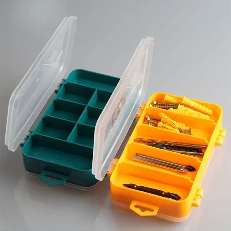 13 Grids Portable Screws Storage Box Double-Side Transparent Multifunctional Tool Case Hardware Accessories Plastic Boxes