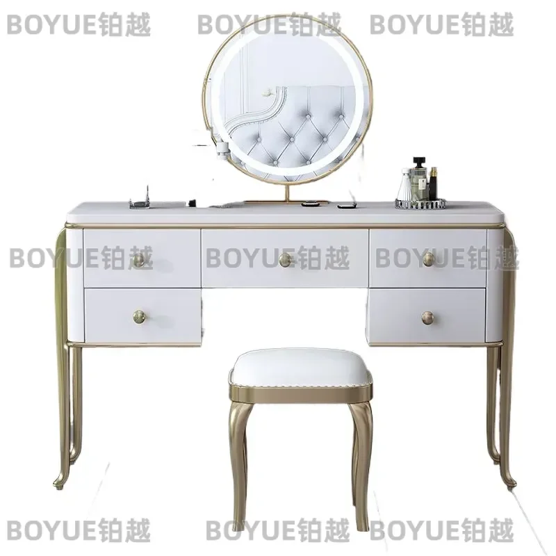 American Light Luxury Solid Wood Dresser Simple Master Bedroom European Style Makeup Storage Cabinet Integrated Vanity Table