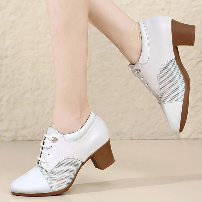 Dance Shoes Breathable Women Jazz Salsa Latin Ballroom Training Shoe Ladies Girls Soft Sole Tango Modern Dancing Female Sneakers