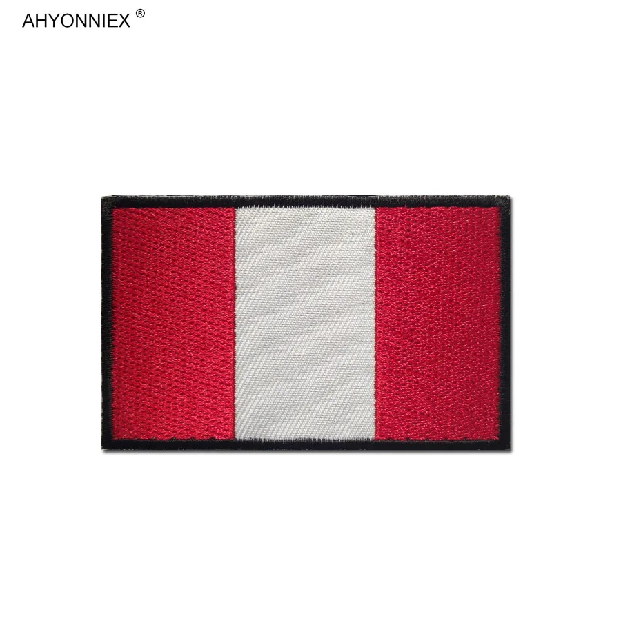 AHYONNIEX 1PC Fabric Flag Patch Albania Peru Spain Armenia Cyprus 3D Sticker For Jacket Jeans Clothing DIY