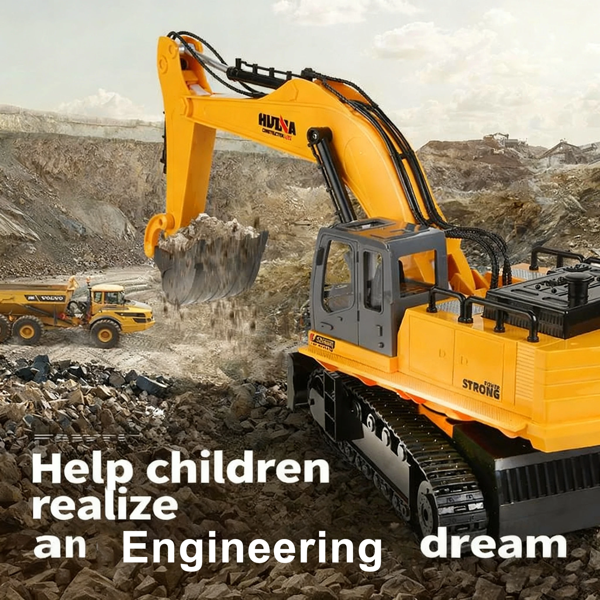 Huina 531 RC Escavatore Camion 11CH 1:16 In Lega di Controllo Remoto Ingegneria Scavatrice Modello di Camion Macchine Elettroniche Giocattoli Di Natale