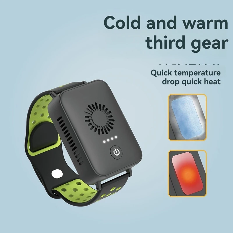 F-3C ساعة صغيرة مروحة التدفئة التبريد تكييف الهواء سوار أشباه الموصلات التبريد التدفئة USB المحمولة ساعة مروحة
