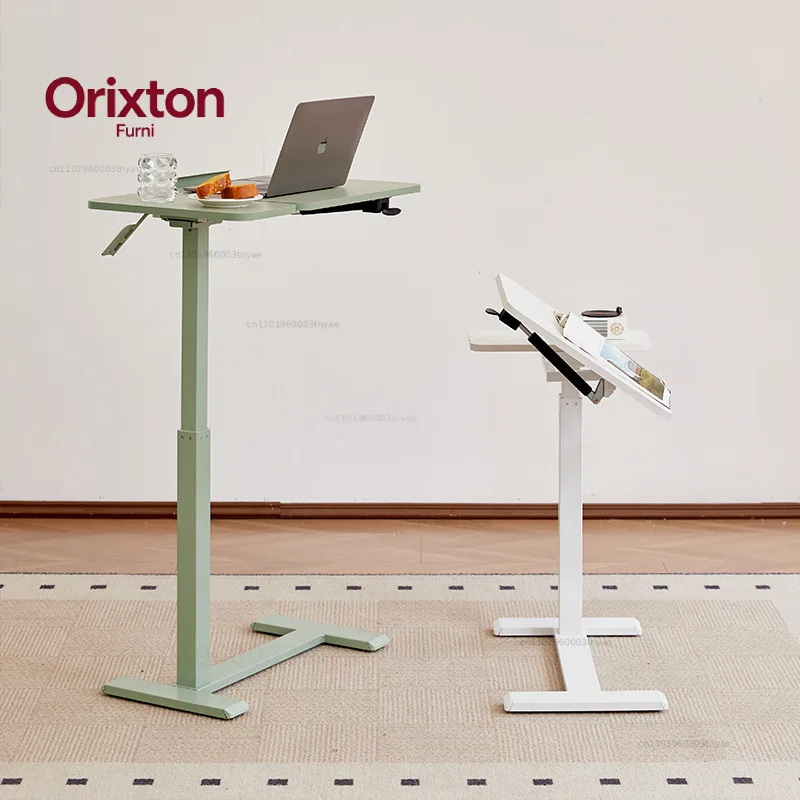 Height Adjustment Side Desk Table Adjustable Tilt Top with Wheels Movable Saving for Overbed Corner Home Office