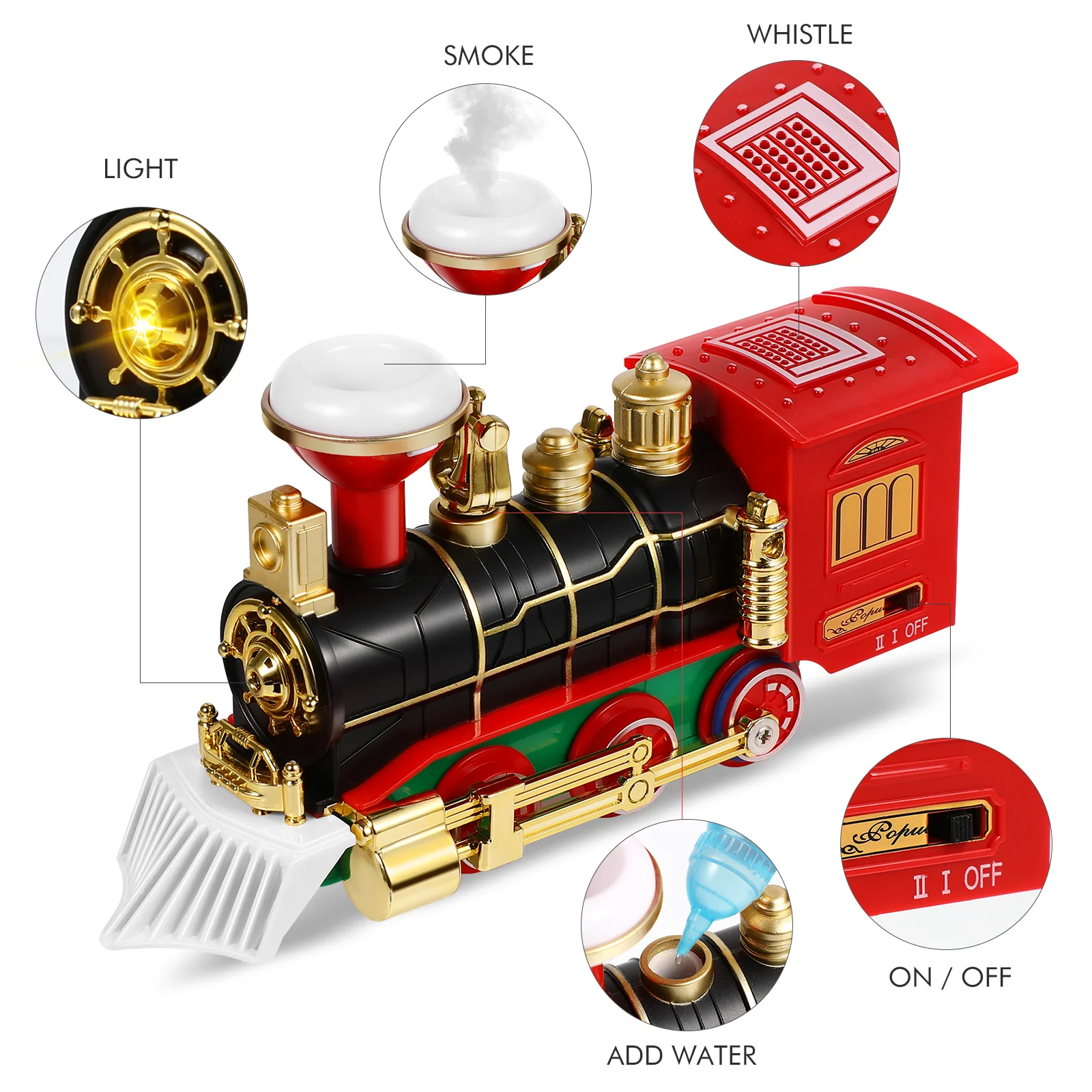 Tren pequeño, regalo de Navidad para niños, modelo de tren, juguete para niños, locomotora de motor de vapor de plástico, árboles para niños pequeños