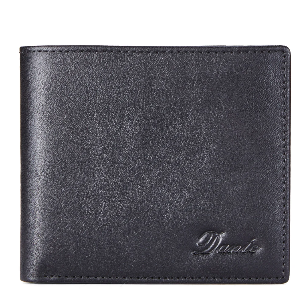 Dante Genuine Leather Wallets for Men RFID Anti-theft Brush Short Clips 100% Head Layer Cowhide Retro Casual Vertical Money Bag