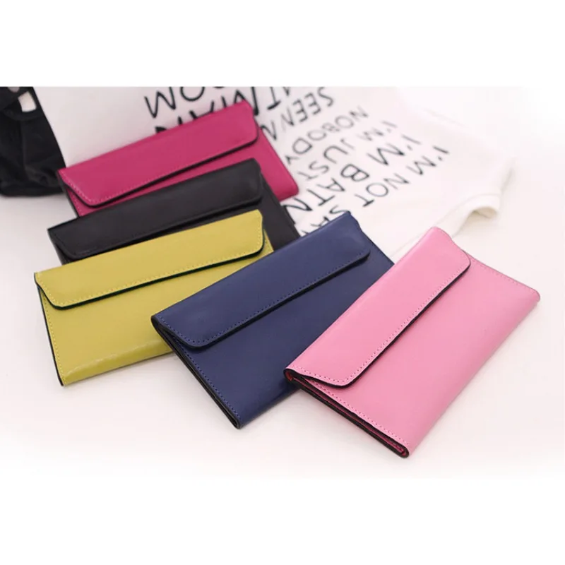 

Slim Genuine Leather Women Wallet Female Long Clutch Coin Purses Luxury Design Wallets and Purses Ladies Card Holder Vallet