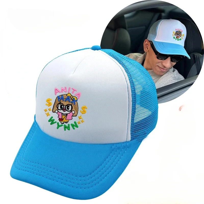 

ANITA MAX WYNN Baseball Cap for Men Women Hip Hop Cartoon Print Mesh Hat Cute Trucker Hat Casquette Gorras Bone