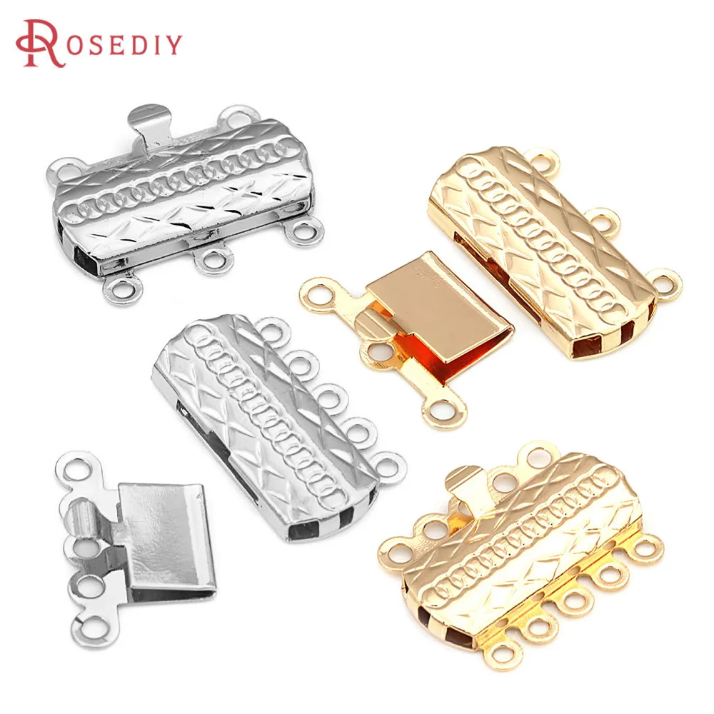 6 Sets 18K Gold Color Brass Necklaces Bracelets Connect Clasps High Quality Diy Jewelry Making Necklace Accessories for Women