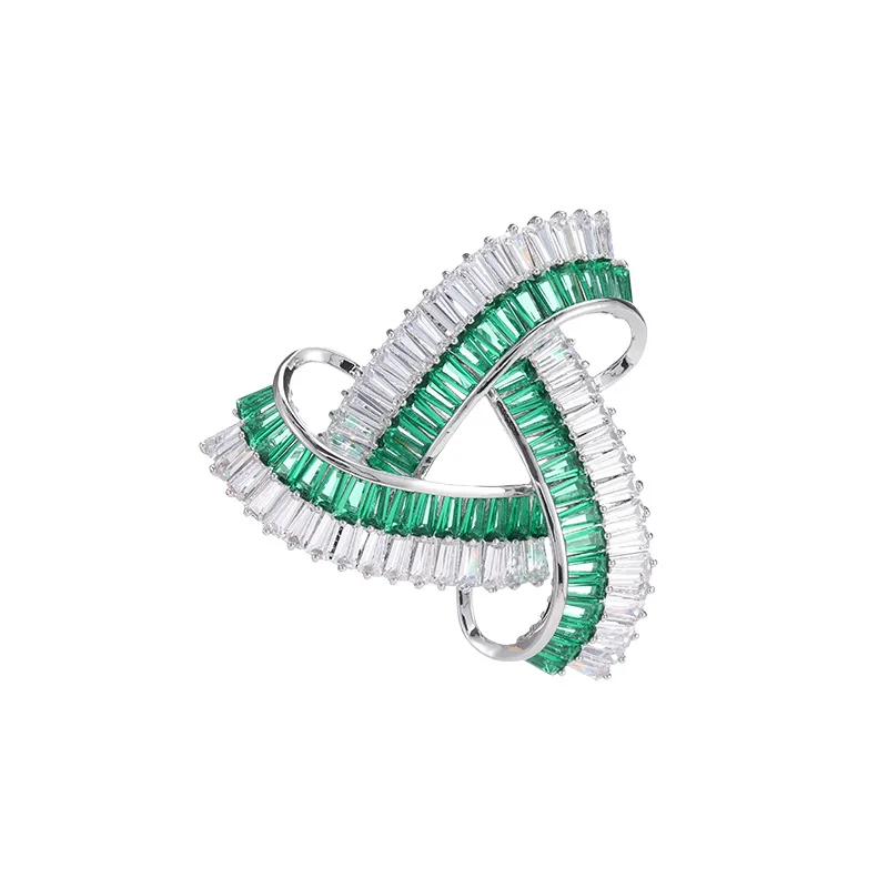 Geometric Design Triangle Zircon Brooch Temperament Versatile Pin