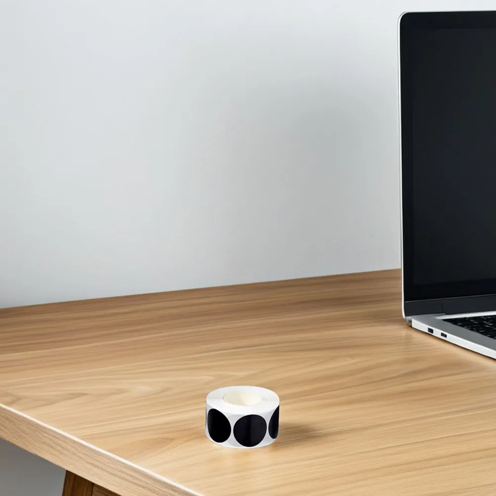 

4 Rolls Black Circle Stickers Roll Permanent Strong Adhesion Waterproof Removable Blank Labels for Classroom Storage Bins