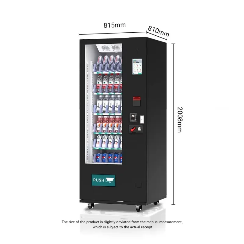 آلات بيع المشروبات ذات درجة الحرارة المخصصة كومبو آلة بيع الوجبات الخفيفة للمشروبات الصودا الأوتوماتيكية مع دفع بطاقة الائتمان #6