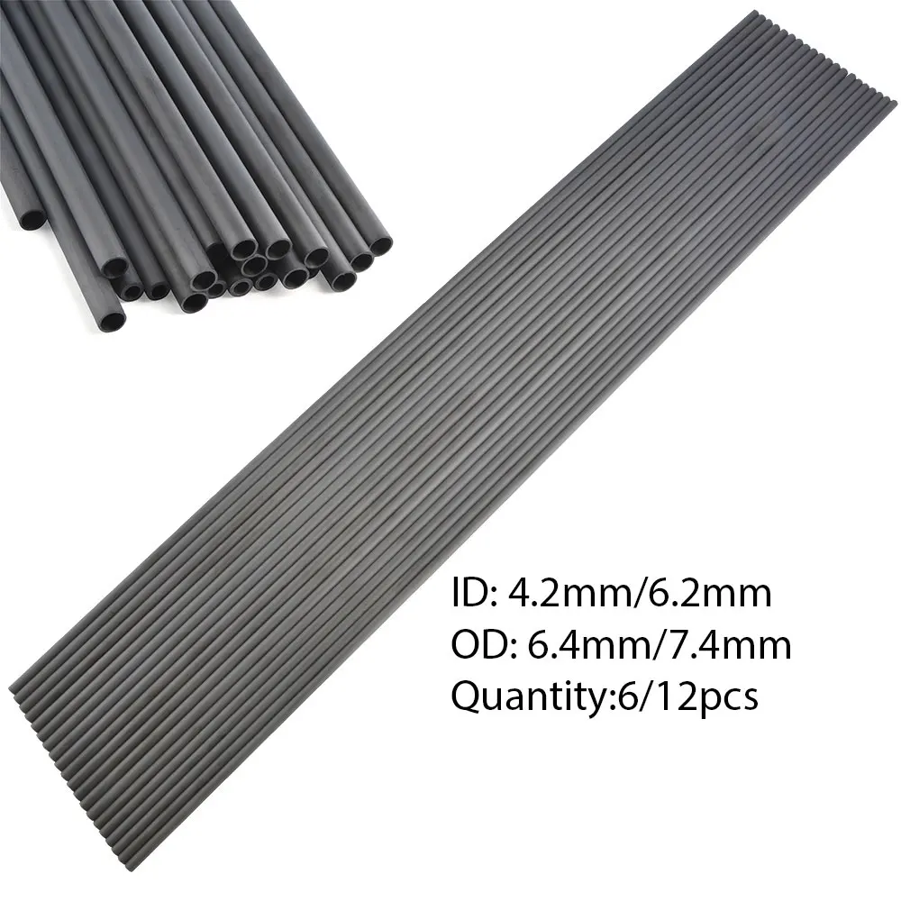 

Spine 300-900 Pure Carbon Arrow Shaft 30 Inch Carbon Arrow Shaft ID4.2/6.2mm For Bow Archery Shooting Hunting Target 6/12pcs