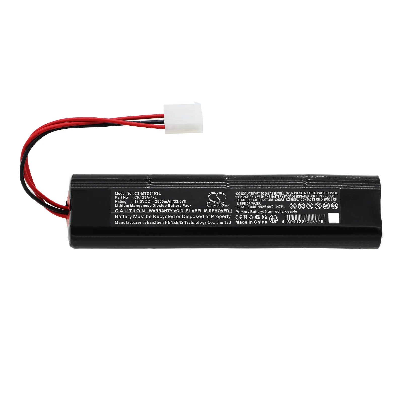 Cameron Sino 12.0V 2800mAh Replacement Battery for Meditech CR123A-4x2