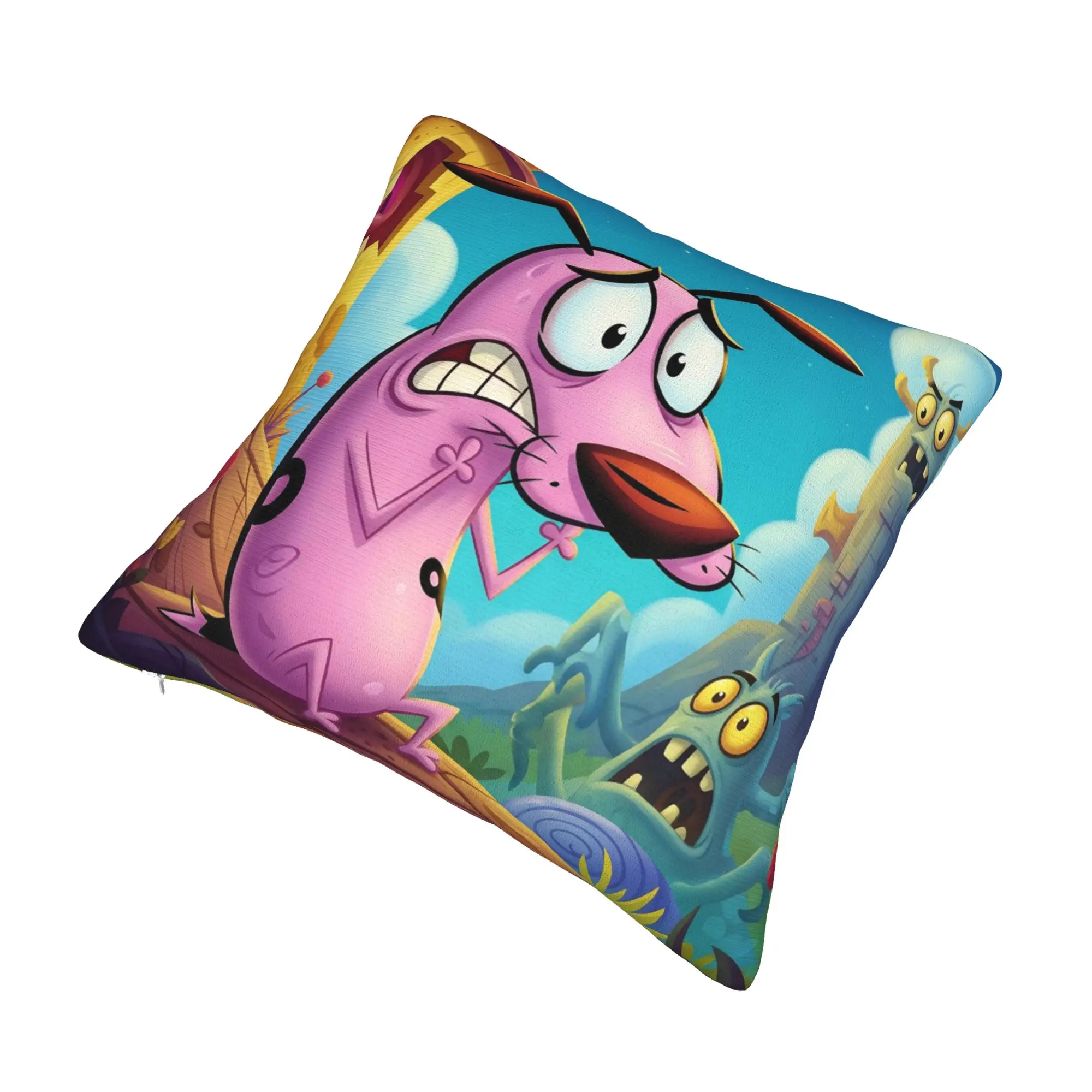 Courage the Cowardly Dog-D Pillowcase Product Printed Cushion Cover Decorations  Pillow Case Cover Car Multi-Size