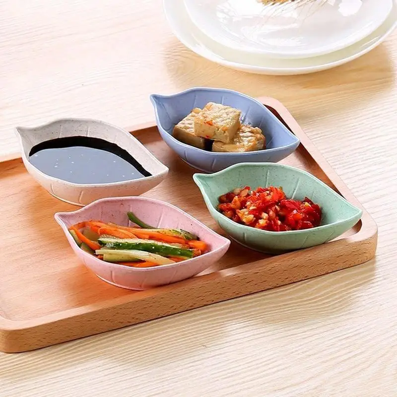 Leaf Dipping Dish Sushi Soy Sauce Dish Leaf Shaped Dressing Dish Tea Bag Tray Spoon Tray Flatware Vinegar Dish Soy Sauce Dish