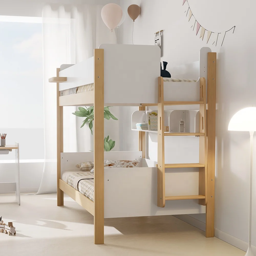 For King Single Bunk Bed with Stairs for Apartment & Small Bedroom AS/NZS 4220 Certified Wood Loft Convertible