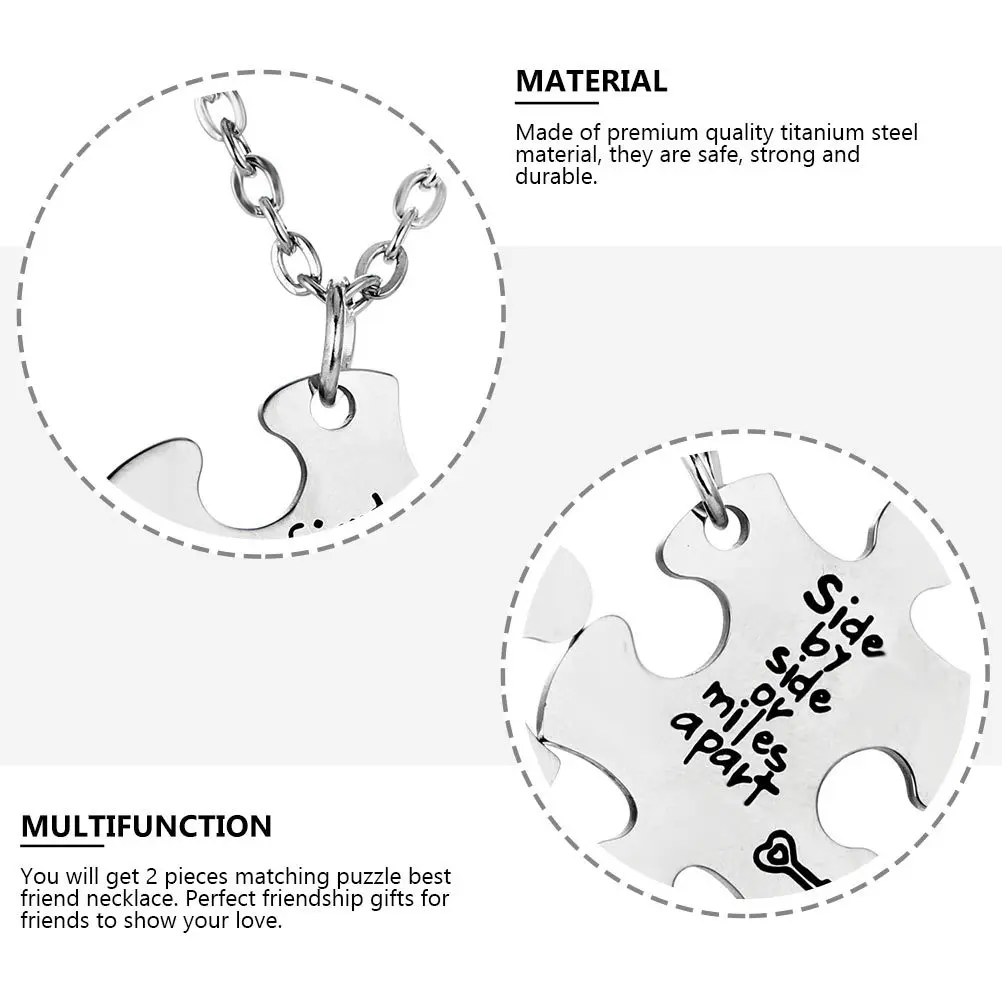 

1 комплект, прочное ожерелье из титановой стали для лучших друзей, одинаковые ожерелья-головоломки для дружбы, легкие